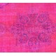  Pink Handmade Vintage Overdyed Turkish Carpet